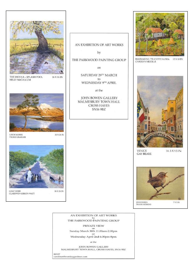 The John Bowen Gallery - An Exhibition of Art Work by The Parkwood Painting Group
